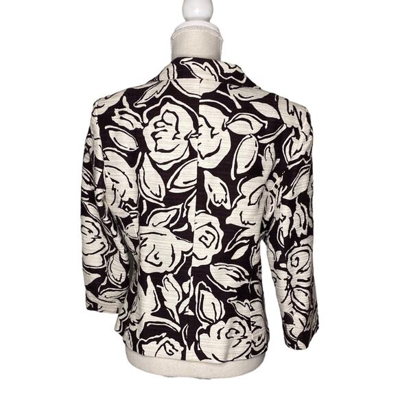 Talbots Brown Floral Linen Blend Blazer 12 - Picture 4 of 7